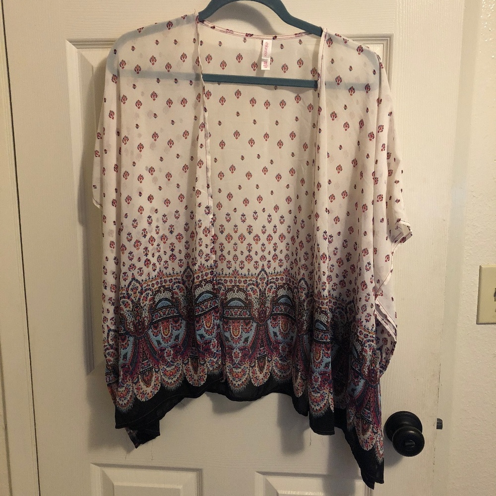 Sheer short sleeve cover up